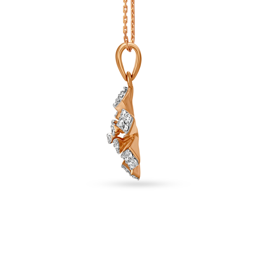 Enchanting Bold Flower Rose Gold and Diamond Pendant,,hi-res image number null
