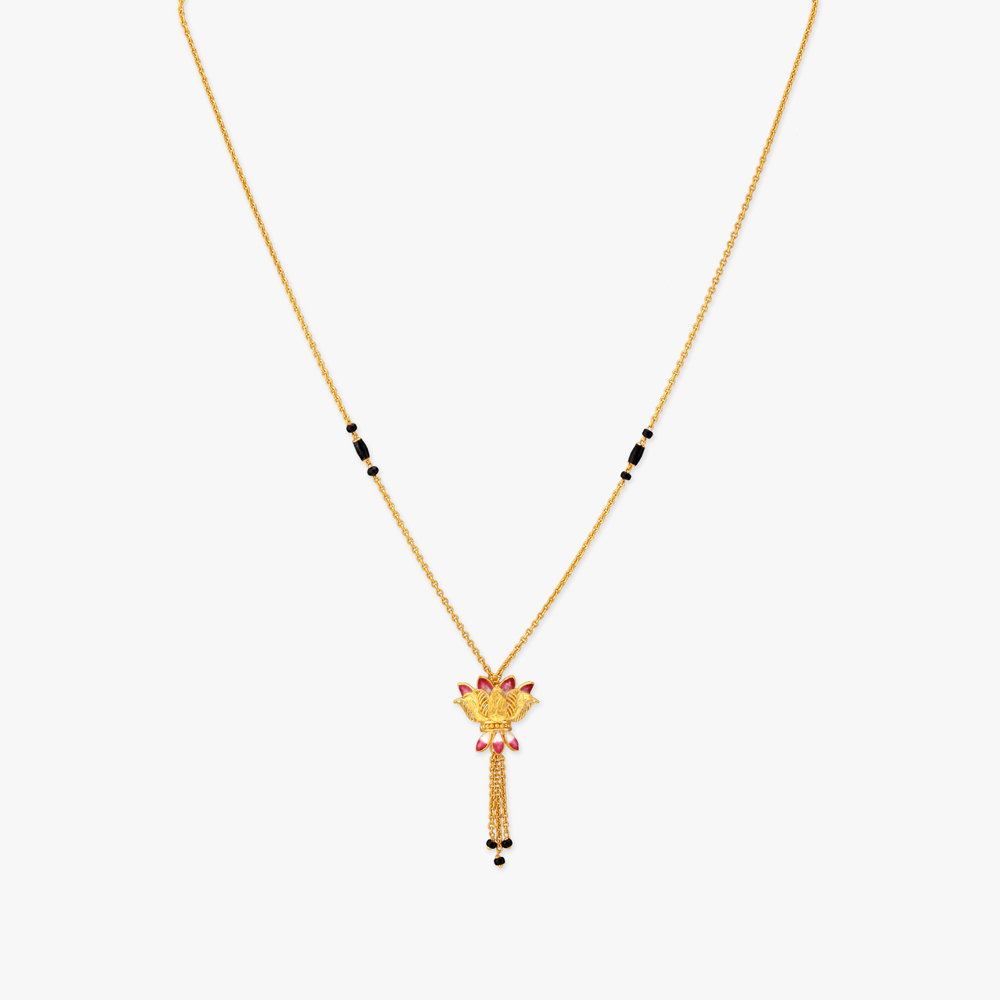 Lotus Crown Gold Mangalsutra,,hi-res image number null