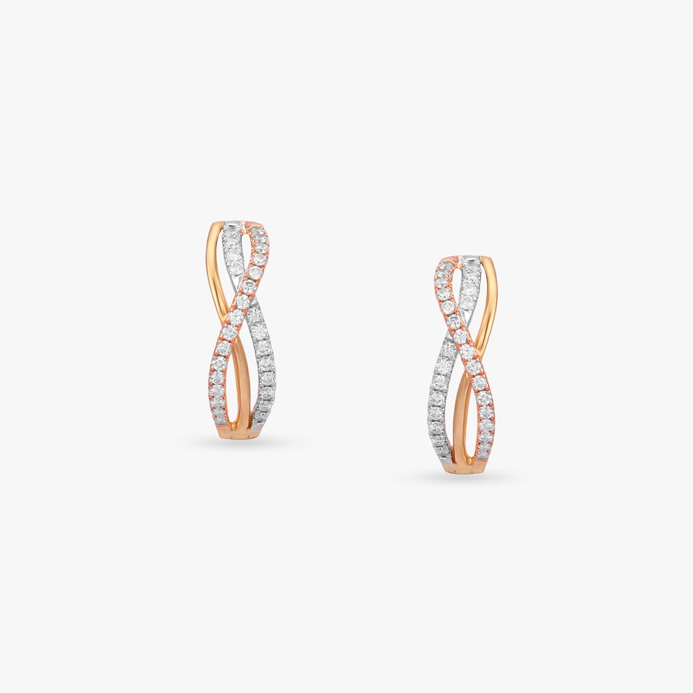 Twisted Radiance Diamond Hoop Earrings,,hi-res image number null