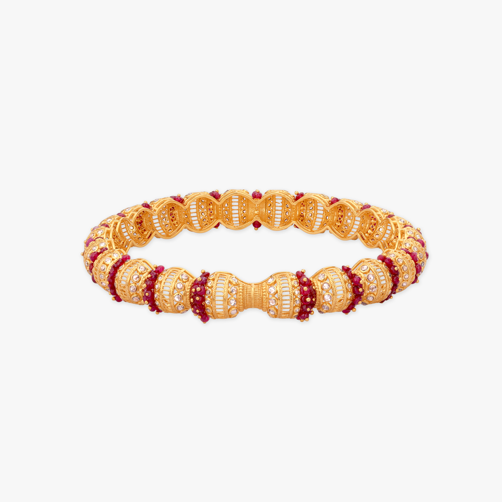 Bunching Interlace Gold Bangle,,hi-res image number null