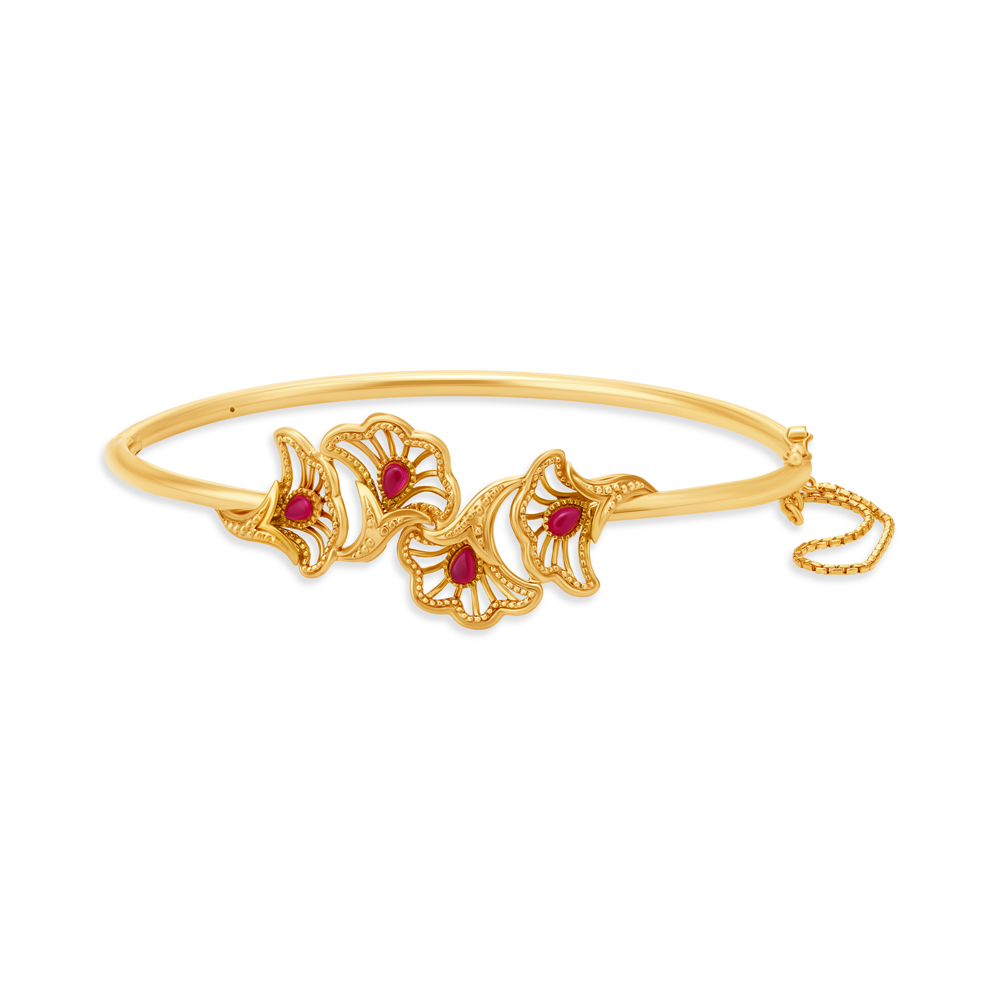 Enchanting Gold Bangle with Coloured Stones,,hi-res image number null