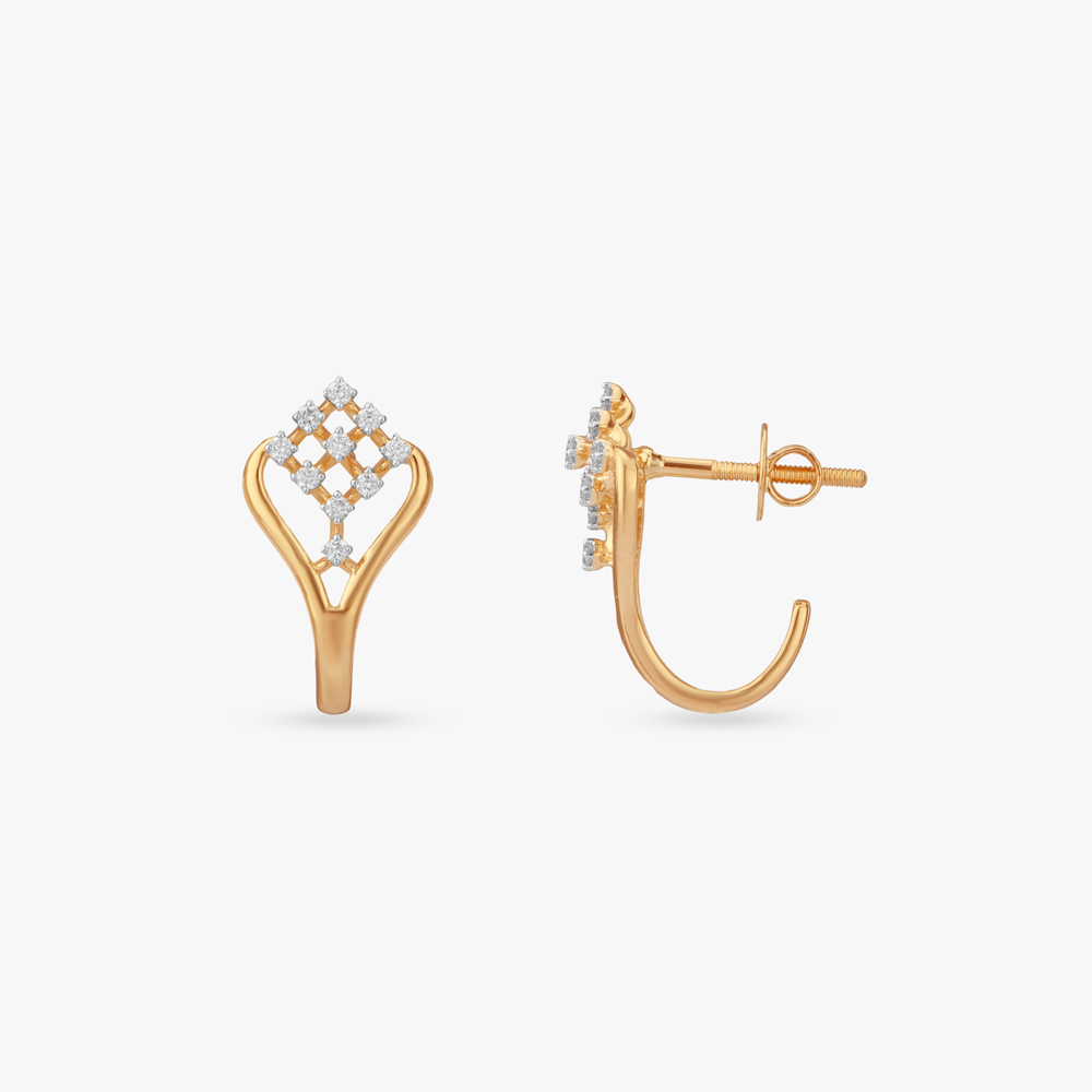 Twist Bloom Diamond Stud Earrings,,hi-res image number null