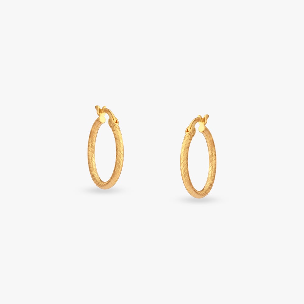 

Spiral Thread Gold Hoop Earrings
