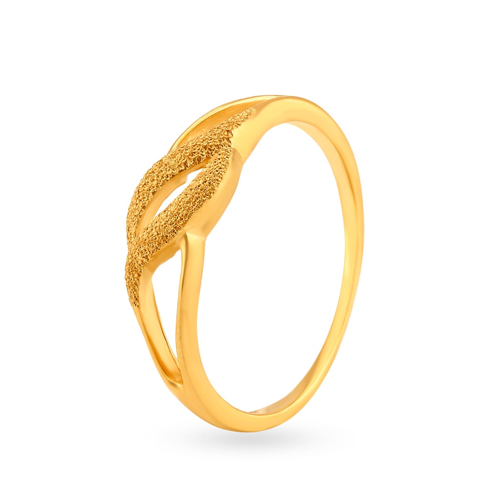 Tanishq Zyra collection white and yellow gold lily ring with