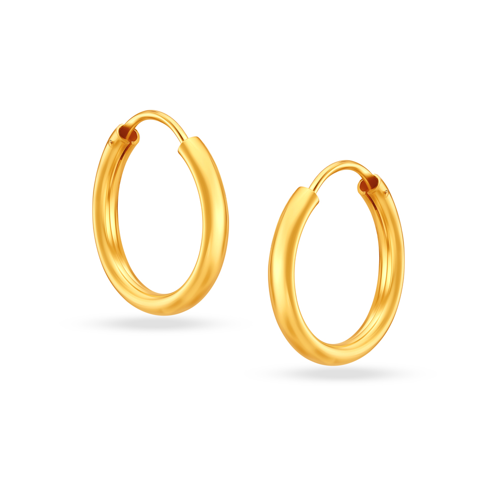 22 KT Yellow Gold Timeless Stylish Hoop Earrings