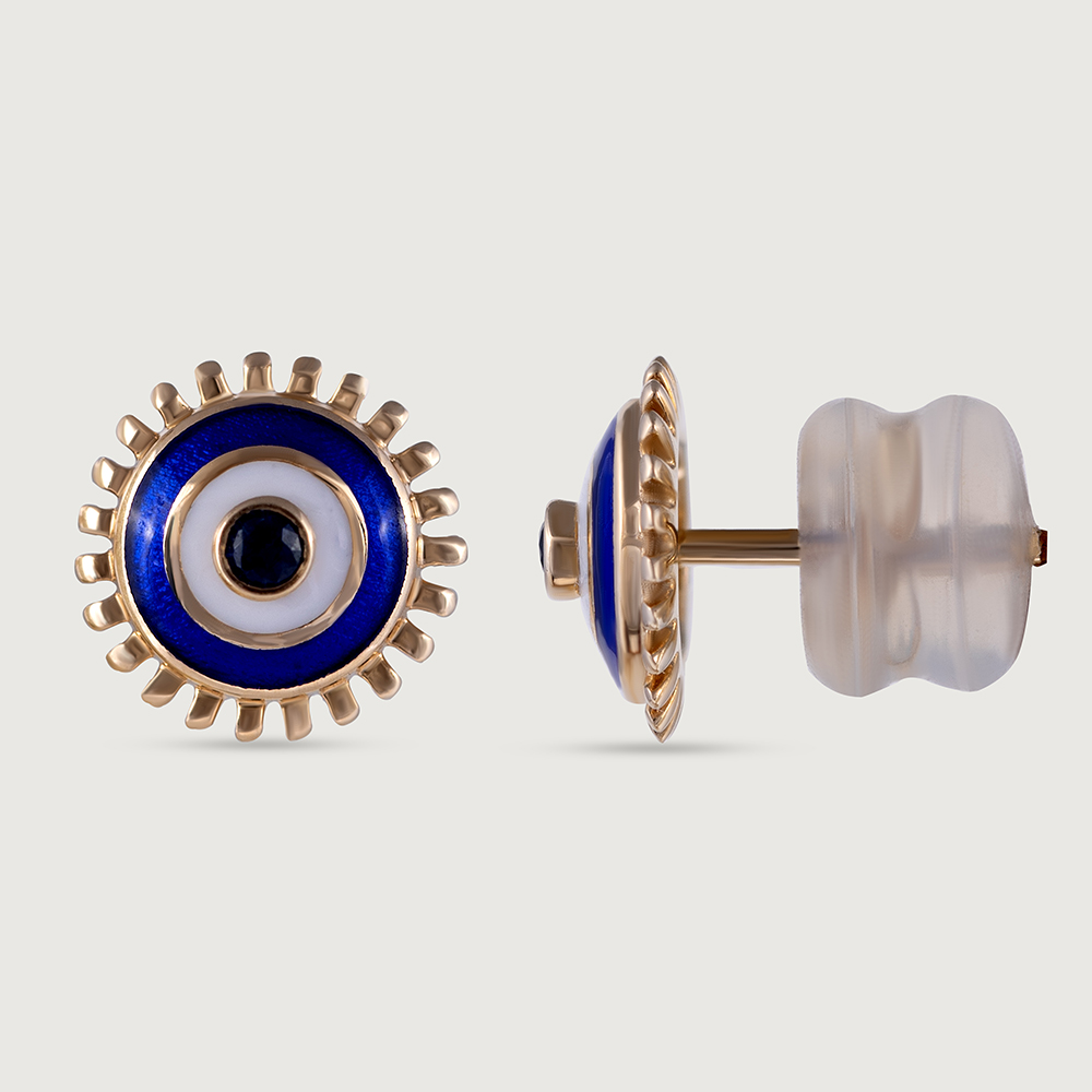 Starlight Evil Eye Gold Stud Earrings,,hi-res image number null
