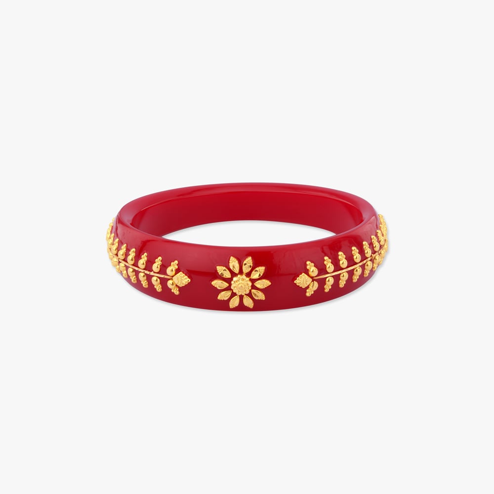 

Floral Gold Pola Bangle
