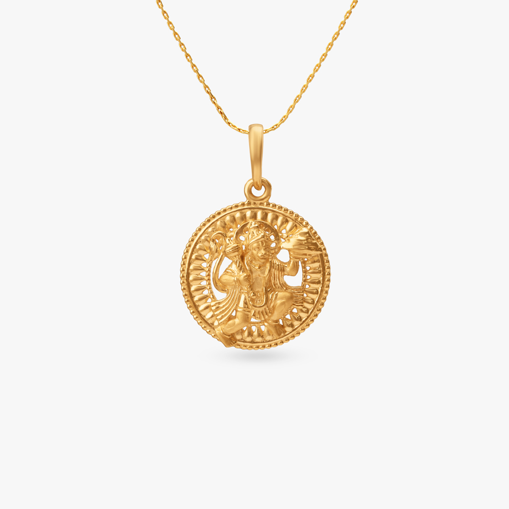Veer Hanuman Gold Pendant for Men,,hi-res image number null