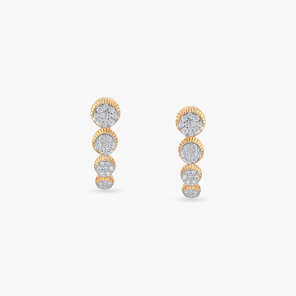 Chic Radiant Diamond Hoop Earrings,,hi-res image number null
