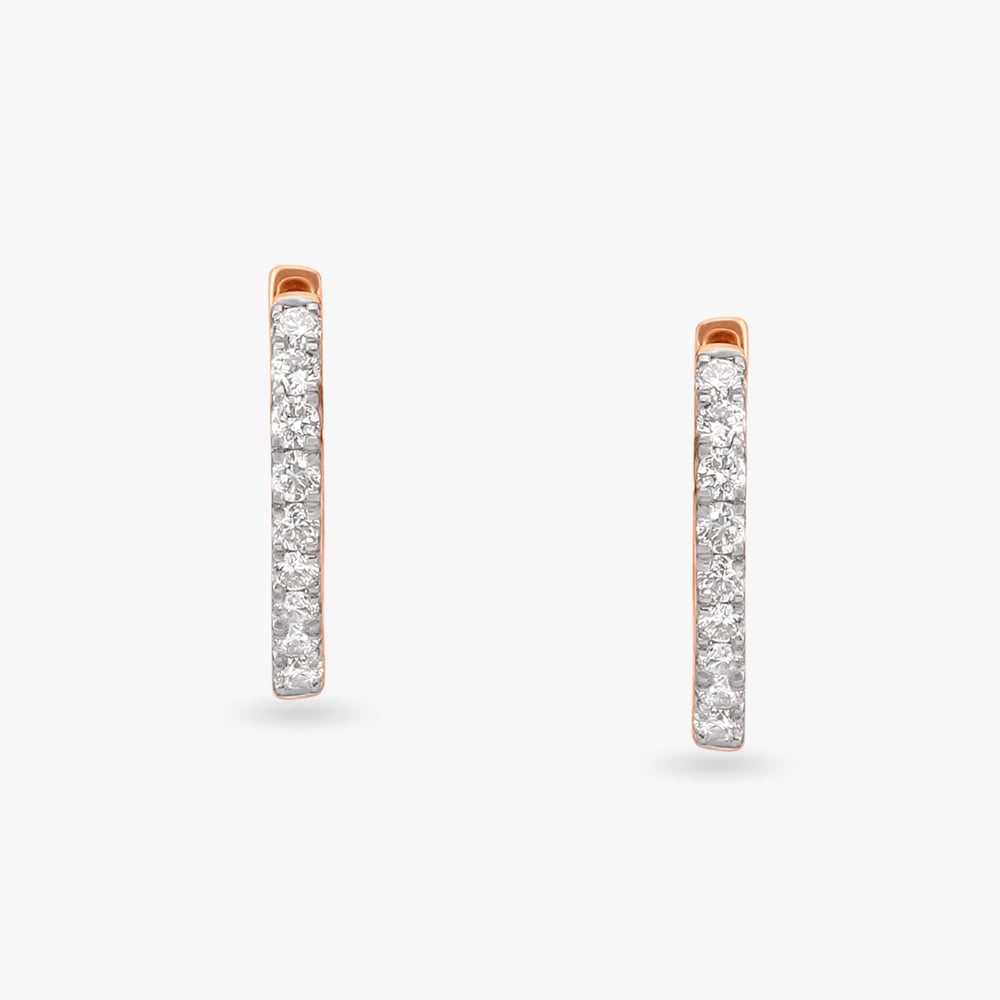 Linear Luminescence Diamond Hoop Earrings,,hi-res image number null