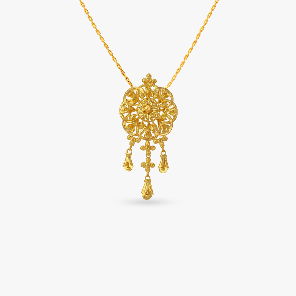Floral Cascade Gold Maang Tikka,,hi-res image number null