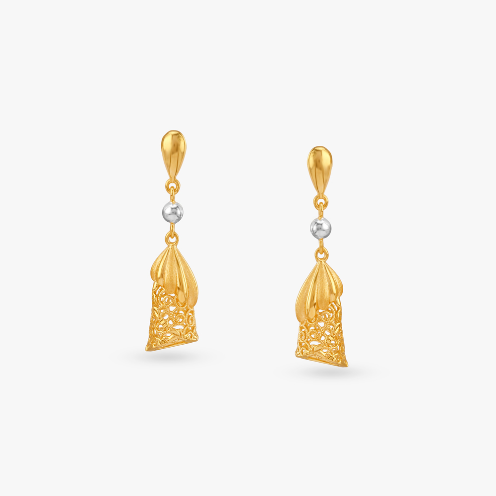 

Whimsical Charm Gold Jhumka Earrings