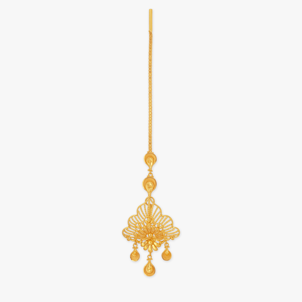 Petal Crown Gold Maang Tikka,,hi-res image number null