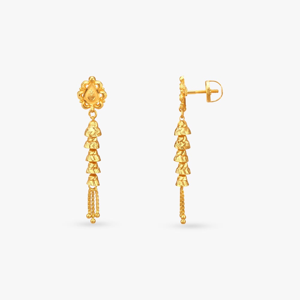 

Dome Cascades Gold Drop Earrings