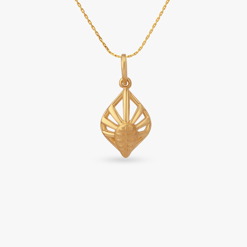 Sunlit Leaf Gold Pendant and Earrings set,,hi-res image number null