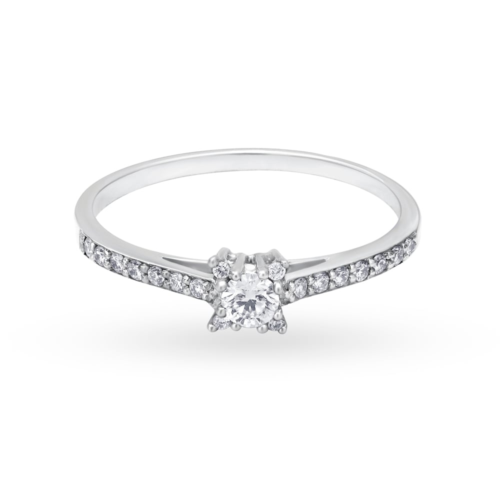 Sleek Stunning Diamond Solitaire Look Finger Ring,,hi-res image number null