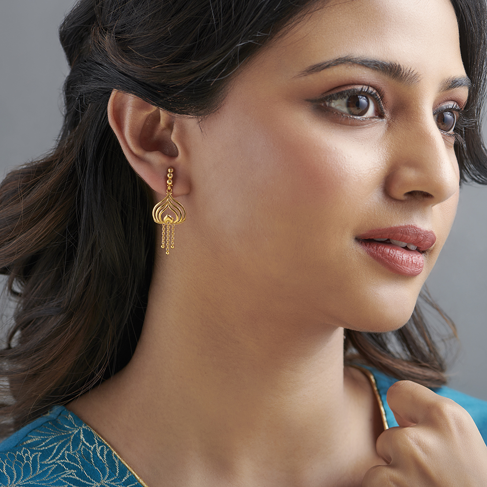 Leafy Tassels Drop Earrings,,hi-res image number null