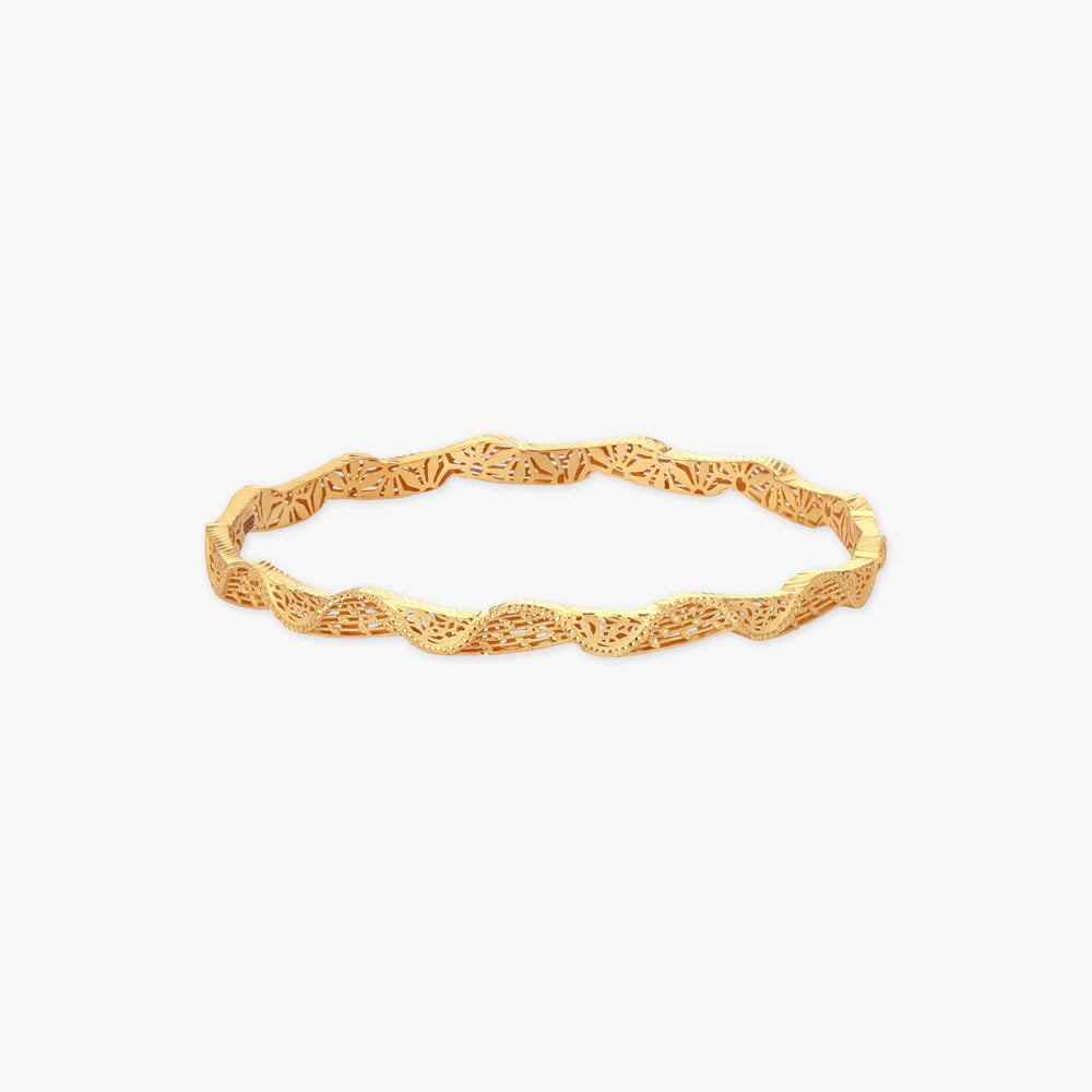 Woven Wave Gold Bangles,,hi-res image number null