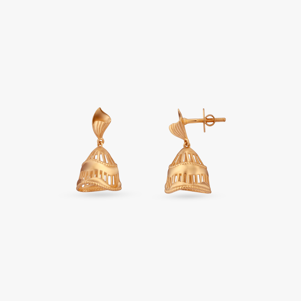 

Timeless Dome Gold Jhumka Earrings
