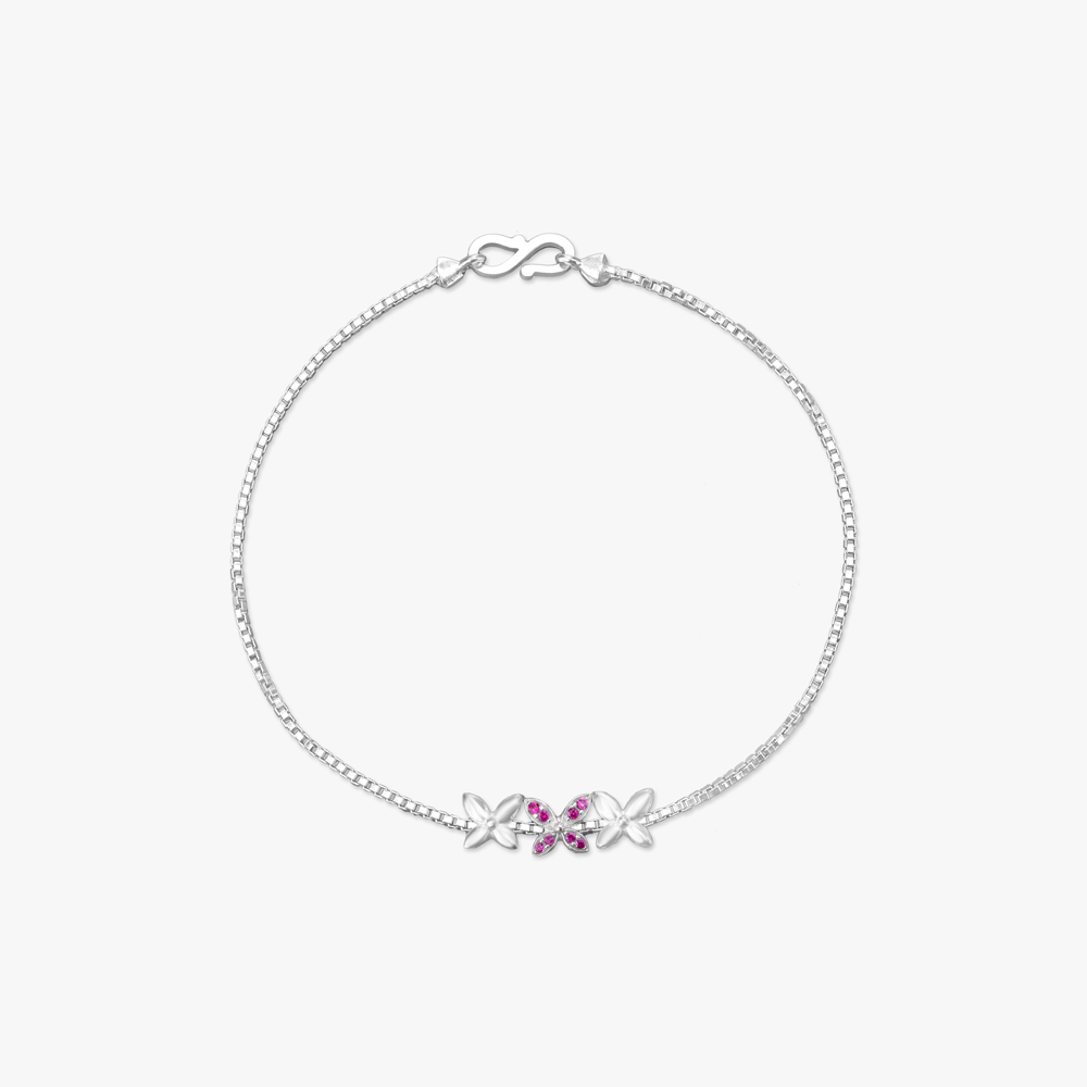 Butterfly Bloom Silver Anklet,,hi-res image number null