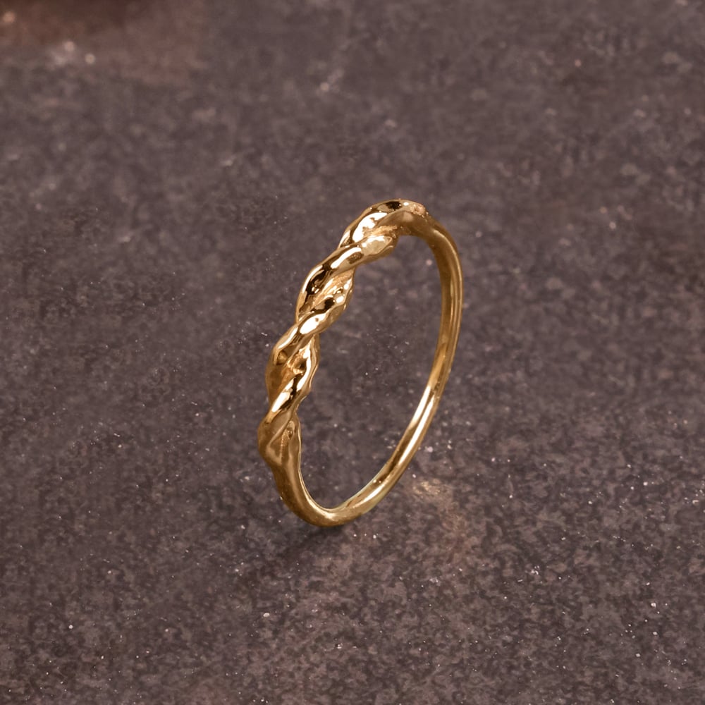 Braided Twist Gold Ring