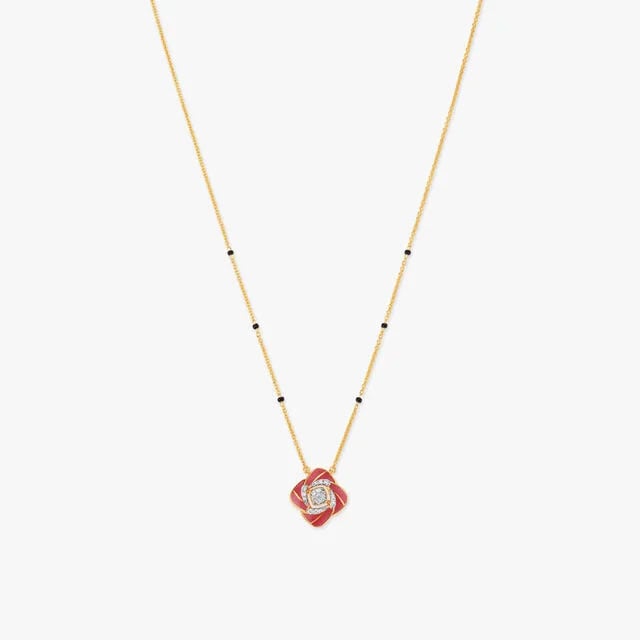 Scarlet Bloom Diamond Mangalsutra,,hi-res image number null