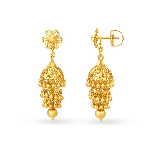 Floral Classic Jhumkas,,hi-res image number null