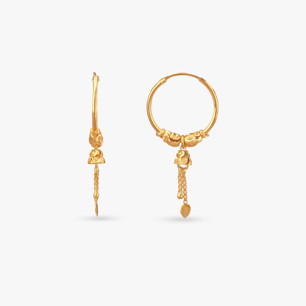 Petite Drop Gold Hoop Earrings,,hi-res image number null