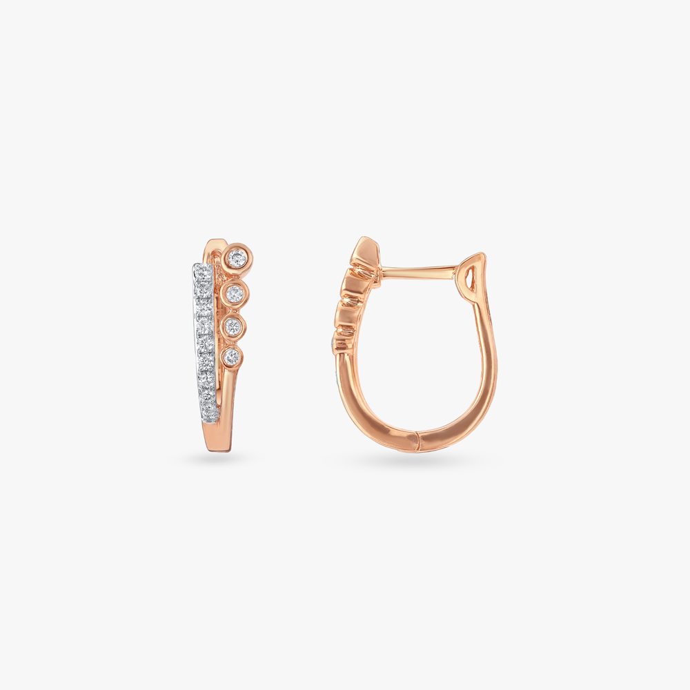 Glint Trail Diamond Hoop Earrings,,hi-res image number null