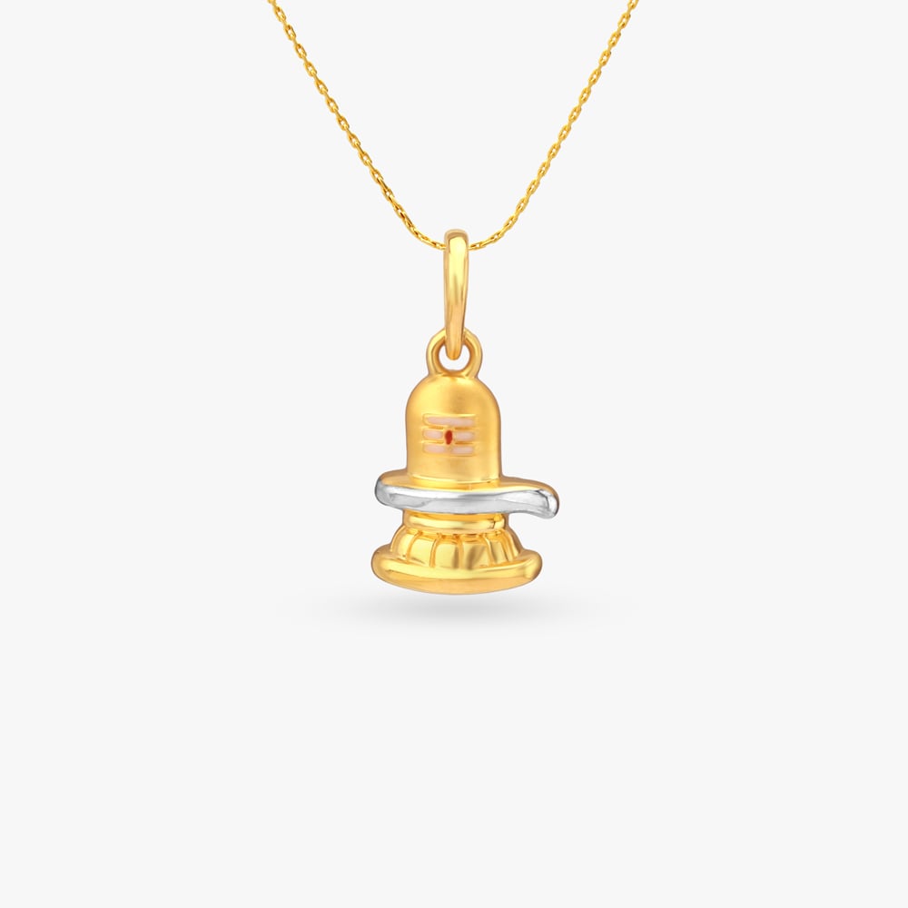 Sacred Shivling Gold Pendant,,hi-res image number null