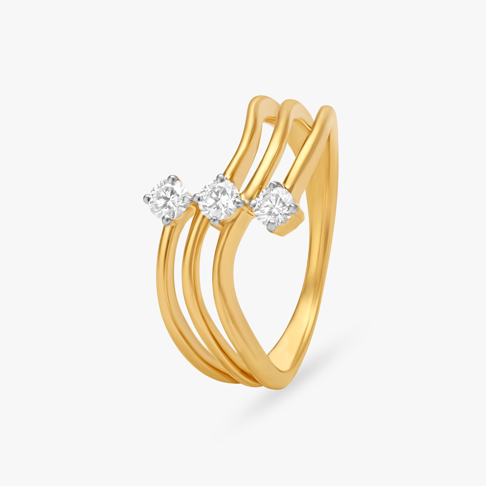 Triple Diamond Finger Ring,,hi-res image number null