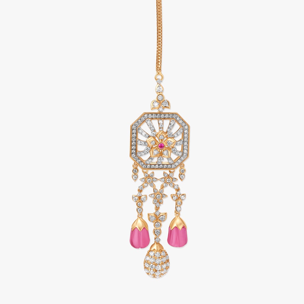 Dazzling Diamond Maang Tikka,,hi-res image number null