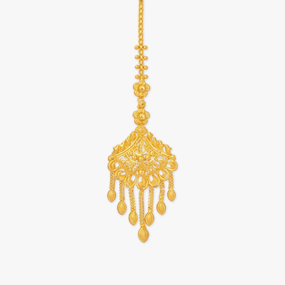 Jhaalar Lattice Gold Maang Tikka,,hi-res image number null