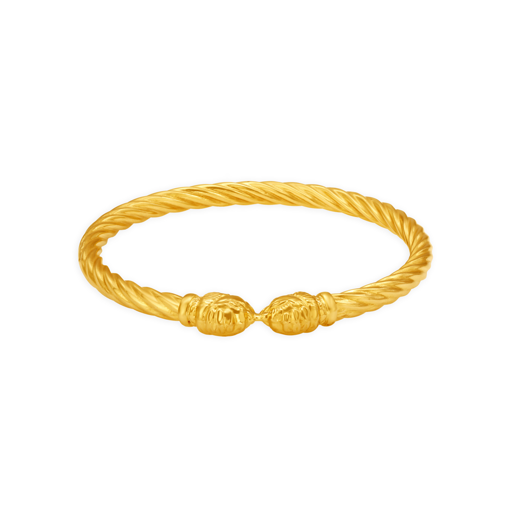 Breathtaking Traditional Gold and Rhodium Kada for men