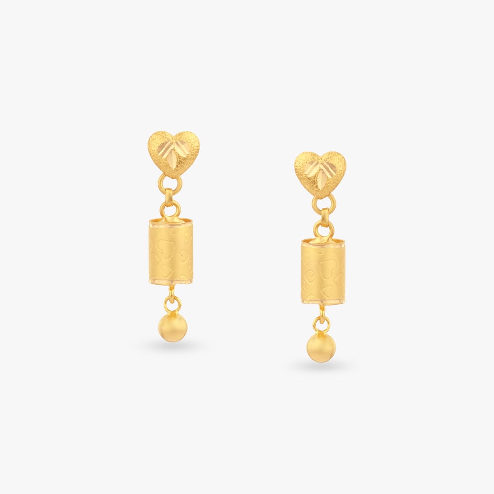 

Heart Melody Gold Jhumka Earrings for Kids