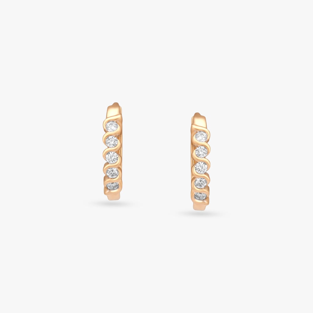 Twisted Spark Diamond Hoop Earrings,,hi-res image number null