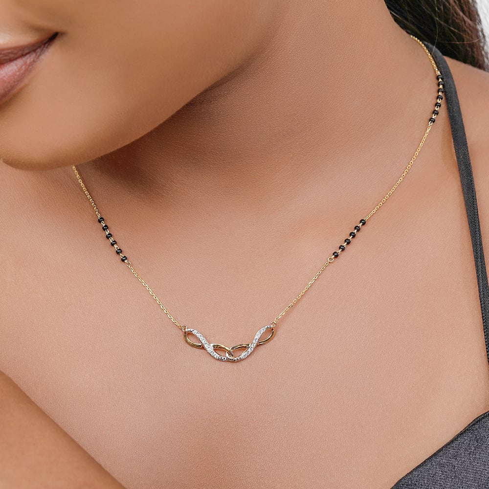 14KT Hypnotizing Diamond Mangalsutra,,hi-res image number null