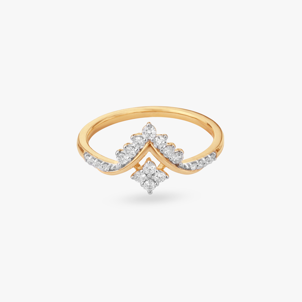 Chevron Crown Diamond Ring,,hi-res image number null