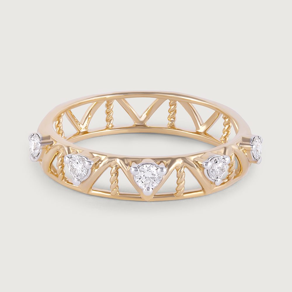 Artistic Arrow Gold & Diamond Finger Ring,,hi-res image number null