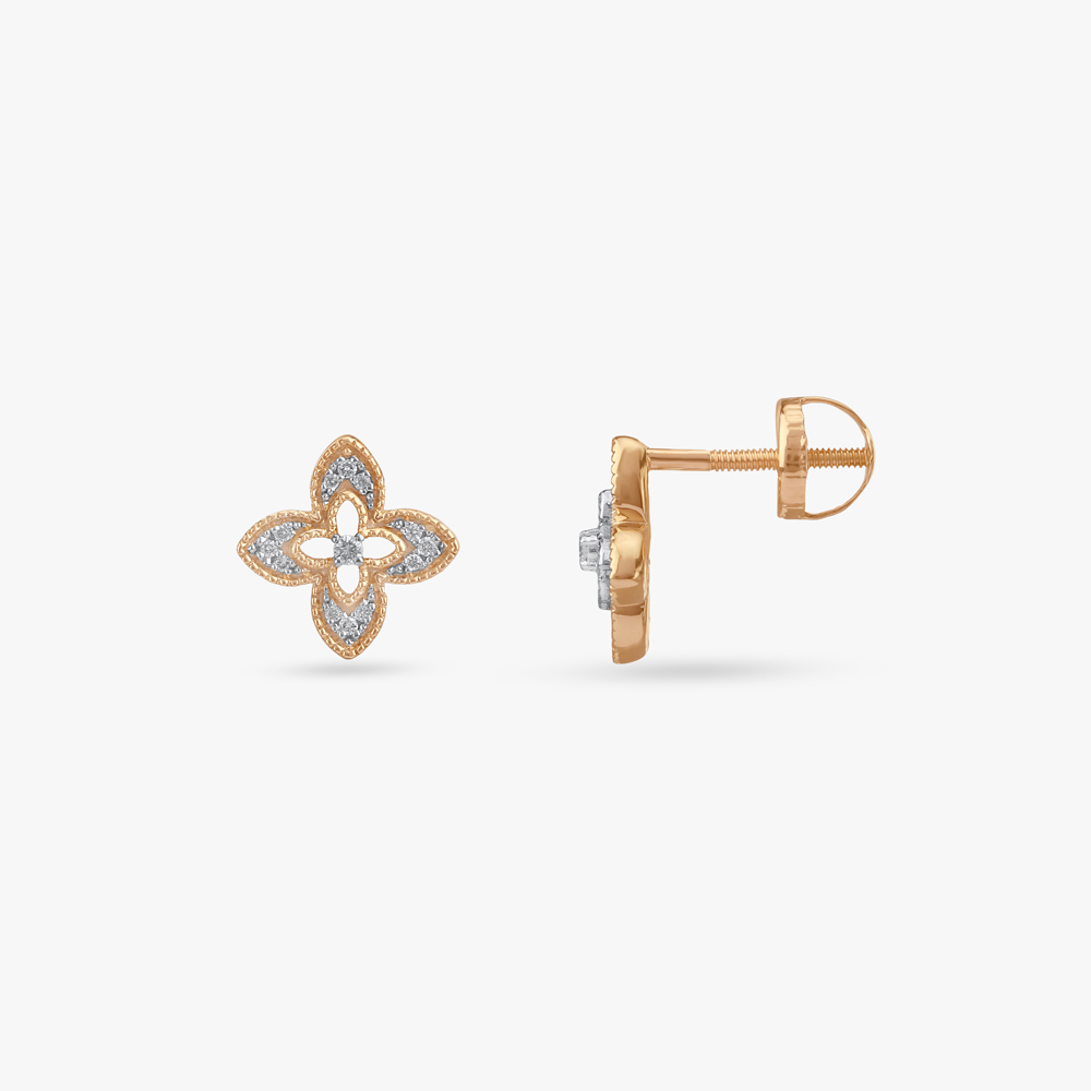 Royal Quatrefoil Diamond Stud Earrings,,hi-res image number null