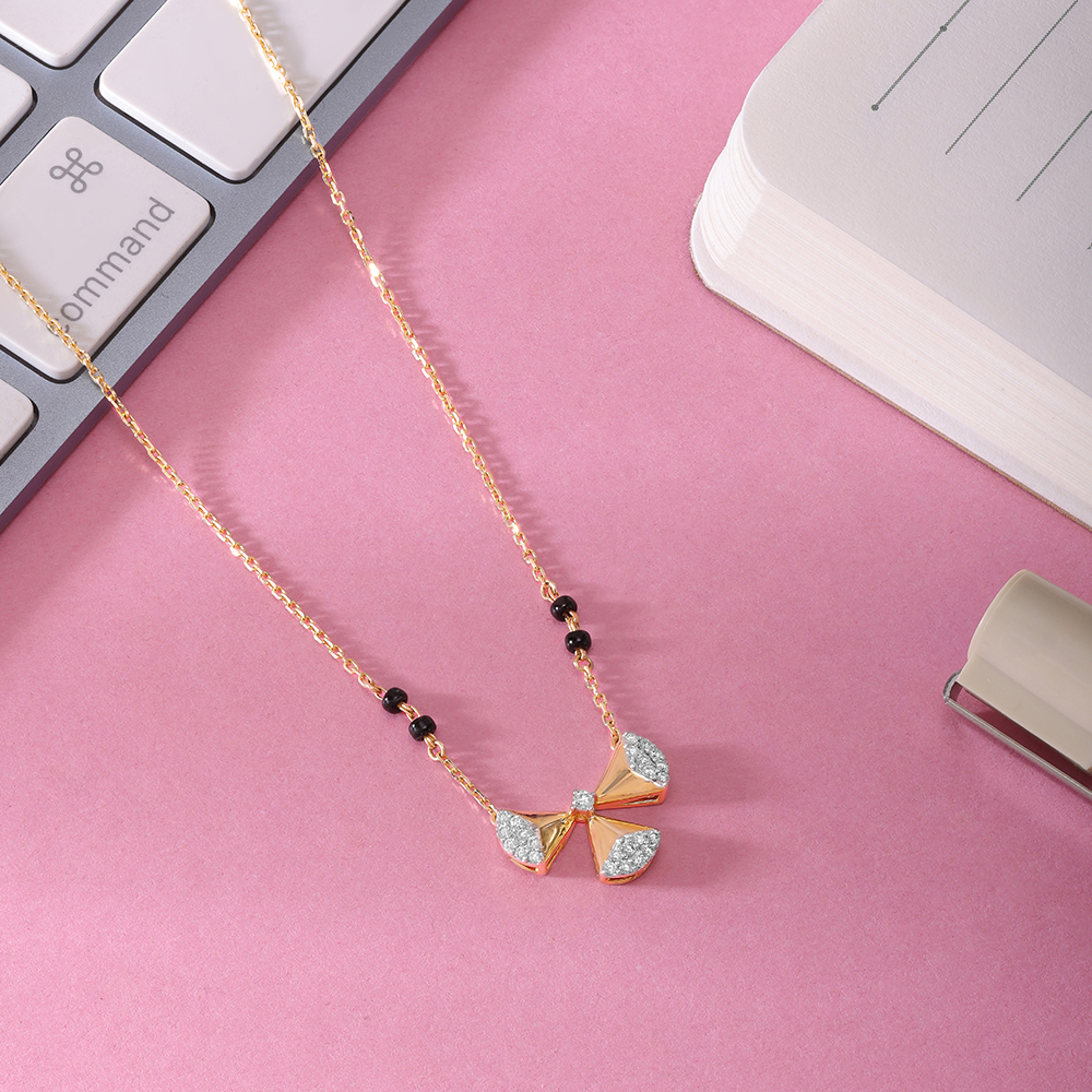 Enchanted Bond 14 Kt Gold and Diamond Mangalsutra,,hi-res image number null