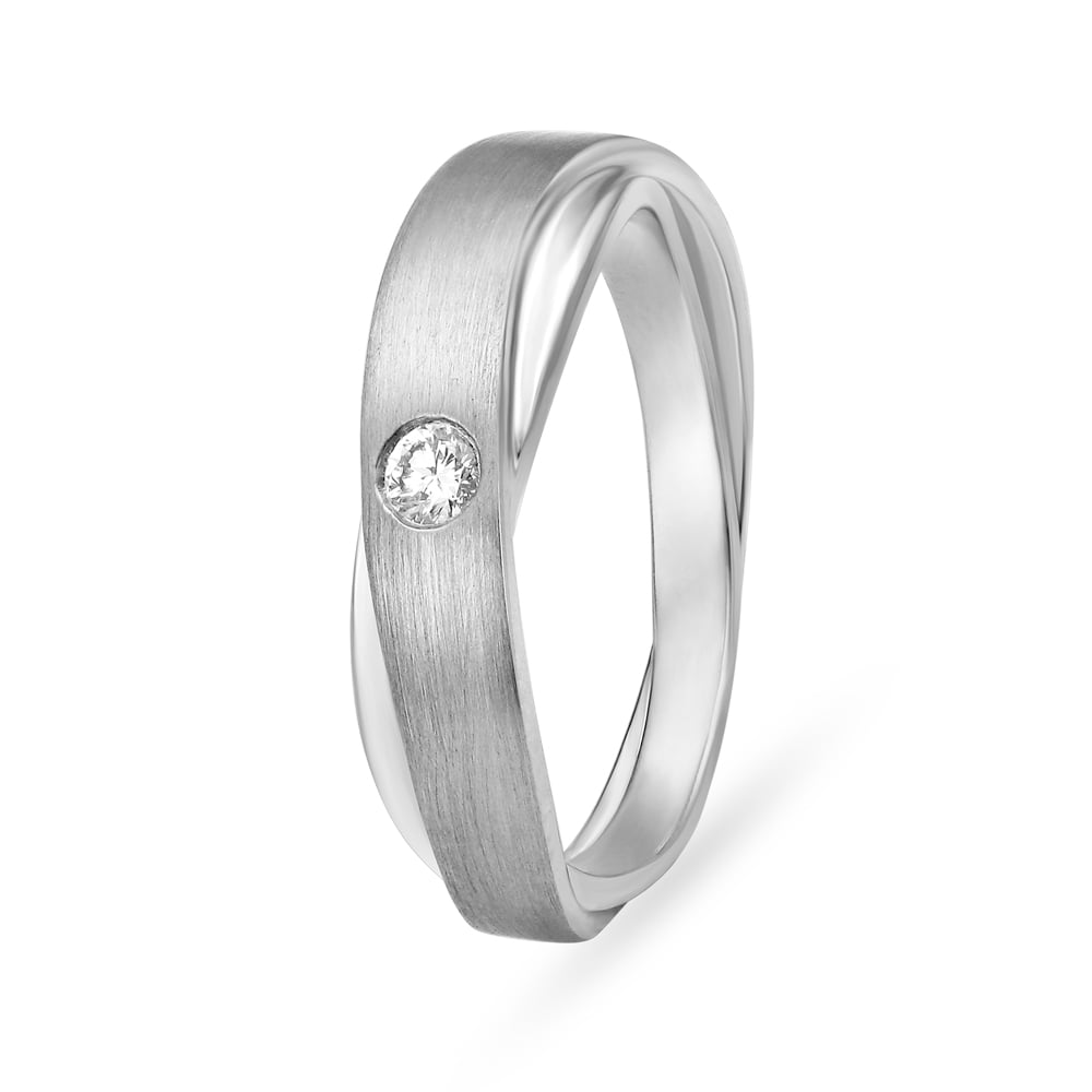 Classy Ridged Platinum Ring