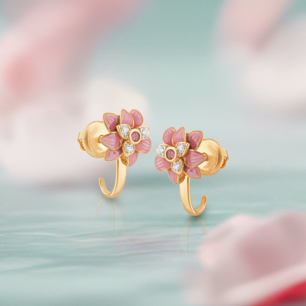 

Blush Bloom Diamond Hoop Earrings