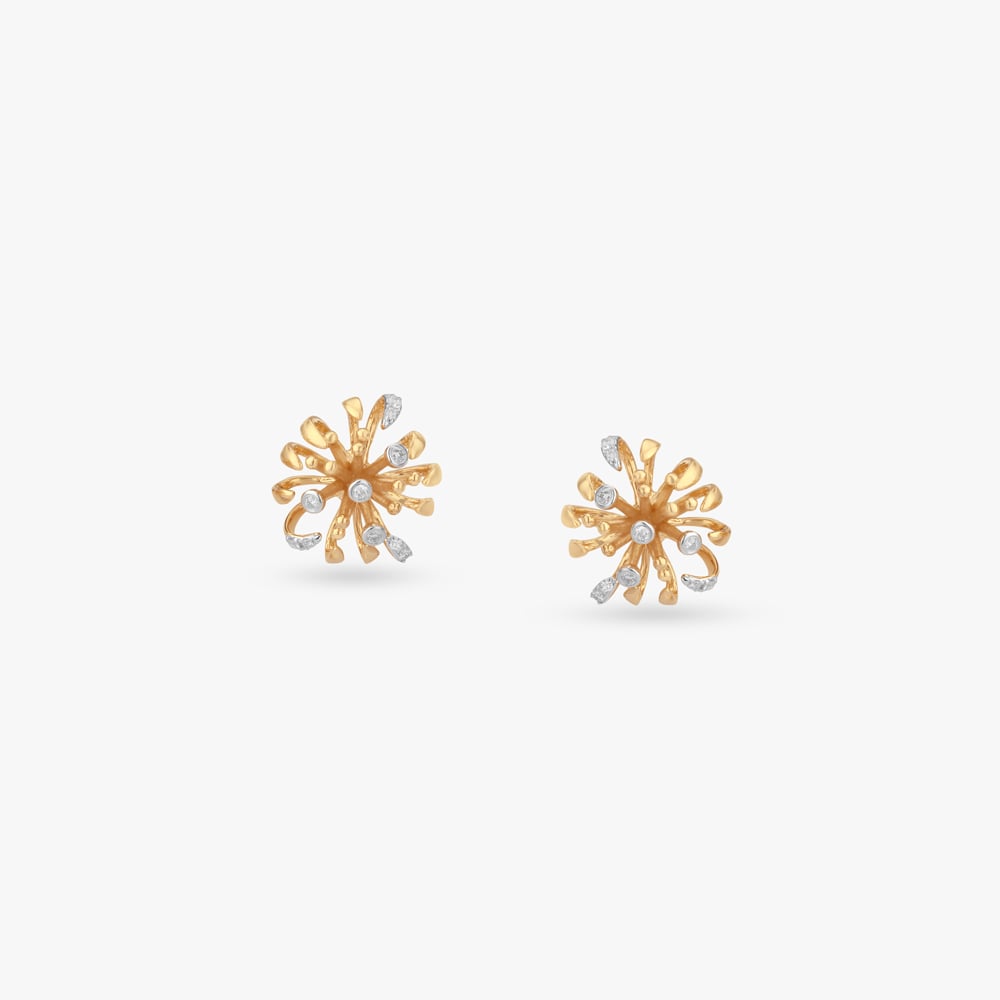 Luminous Burst Diamond Stud Earrings,,hi-res image number null