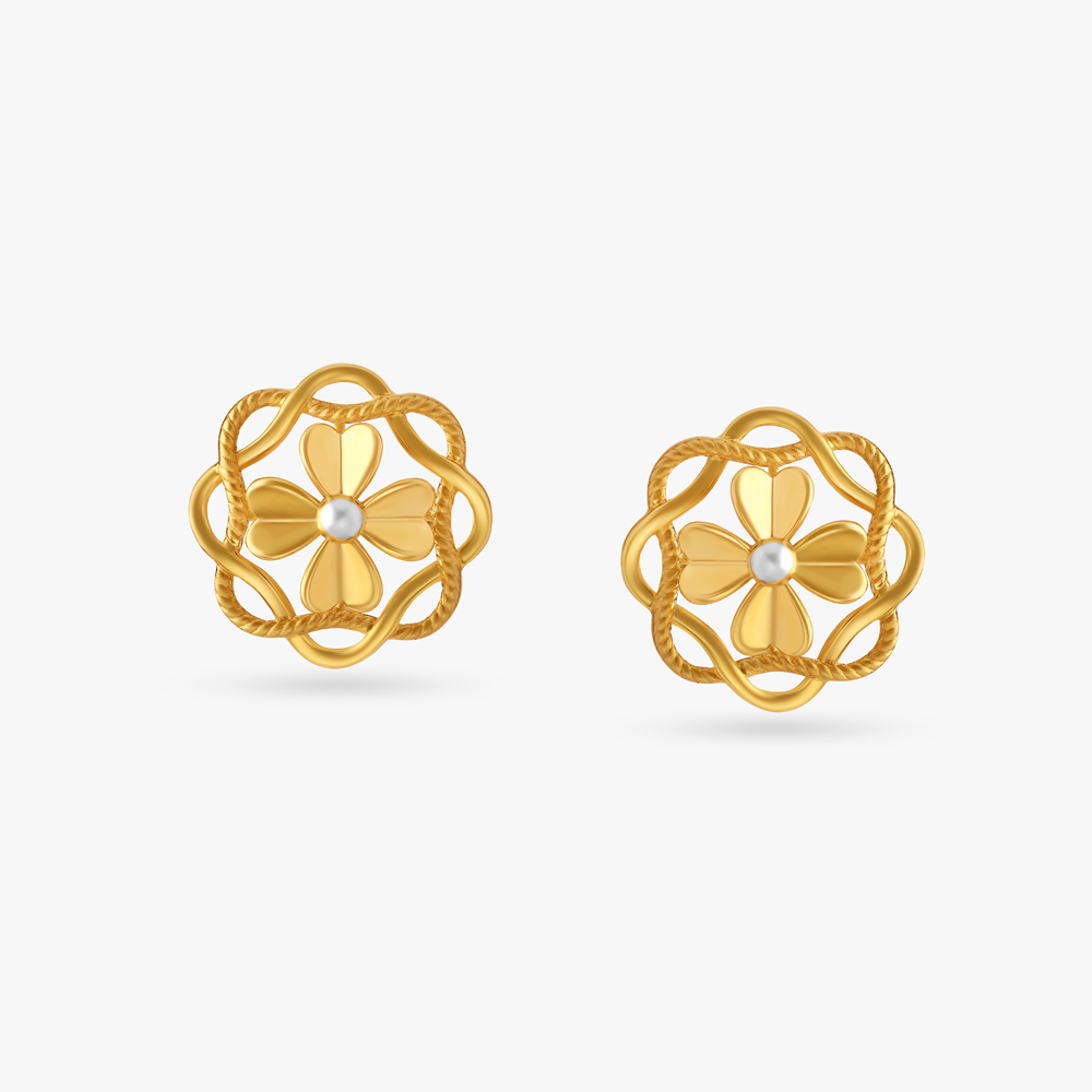 Floral Wirework Stud Earrings