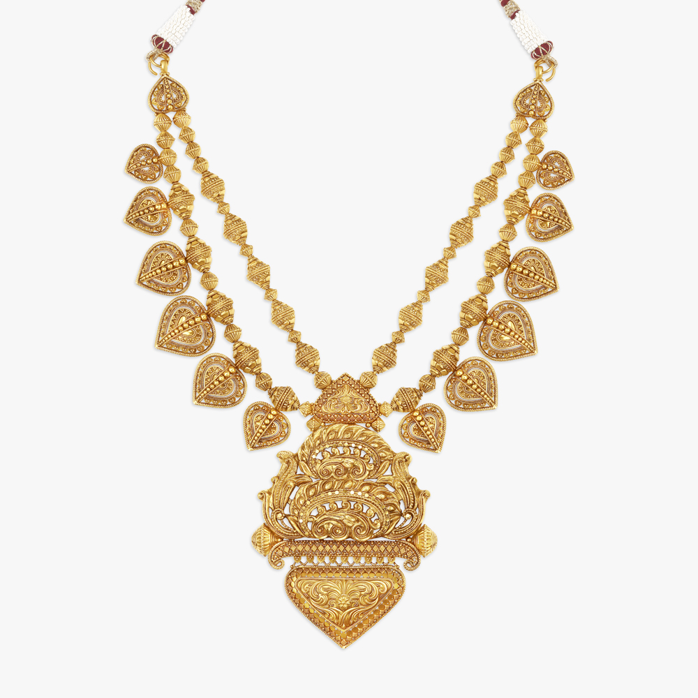 Marvellous Necklace Set with Ornate Beads and Jalidaar Nakashi,,hi-res image number null