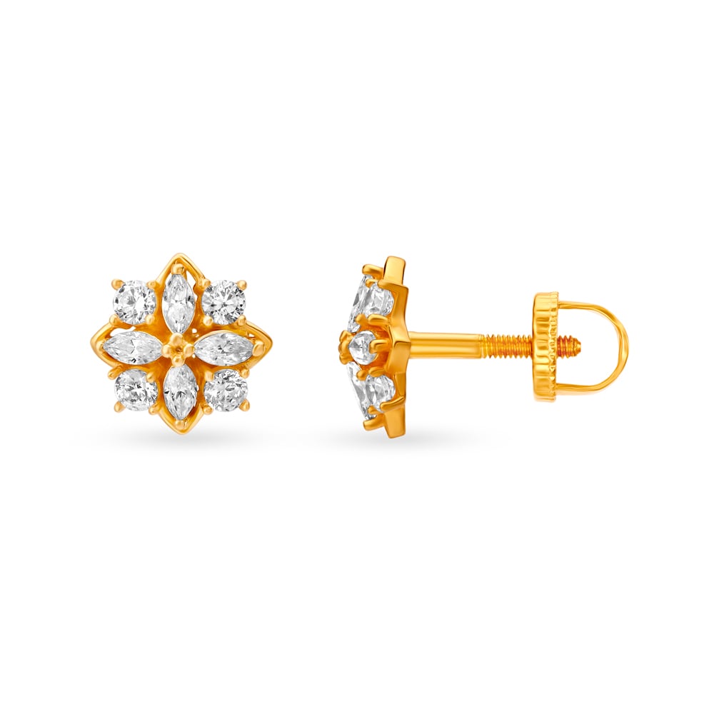 Enamouring Gold Stud Earrings for Kids,,hi-res image number null