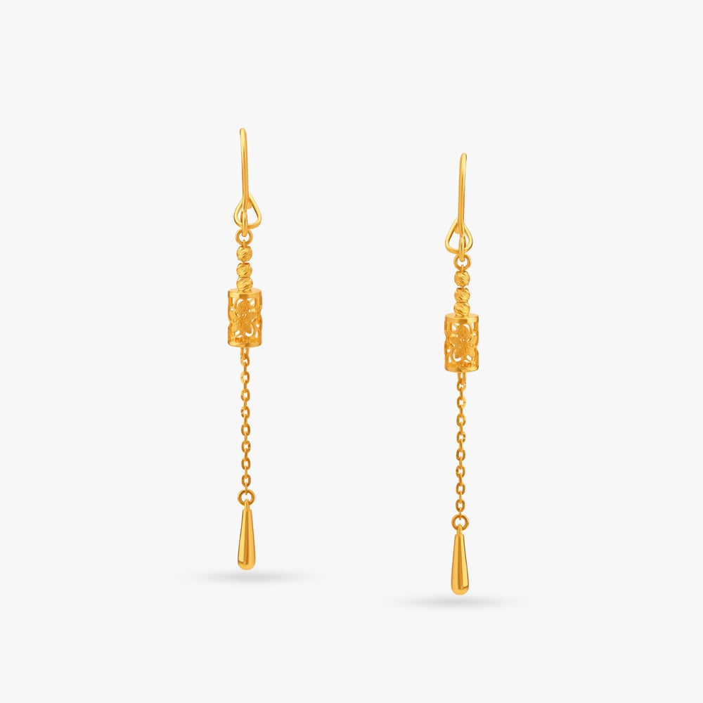Slender Beaded Hoop Earrings,,hi-res image number null