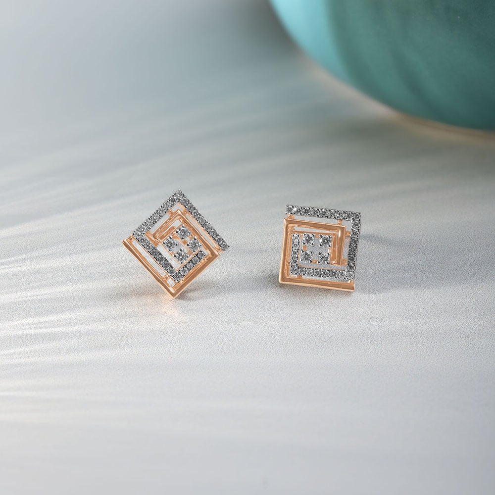 Glam Grid Diamond Earrings,,hi-res image number null