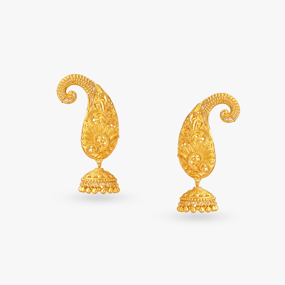 Karna Phool Jhumka Earrings,,hi-res image number null